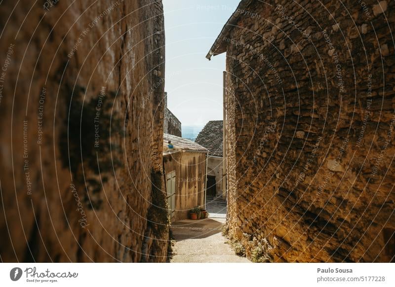 Street of French village Structures and shapes Village travel Tourism France Vacation & Travel Colour photo Exterior shot Architecture Deserted