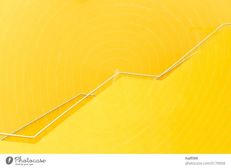 yellow, very yellow, minimalist stair case Yellow staircase Handrail minimalism Minimalistic Copy Space Design Modern architecture modern design Coolness Calm