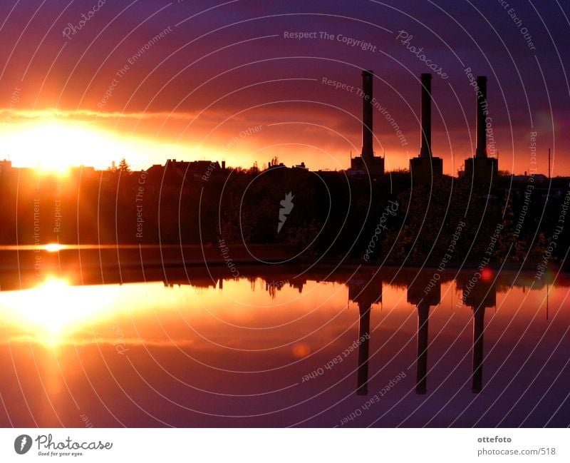 View from my skylight 2 Sunset Architecture Electricity generating station Berlin Evening