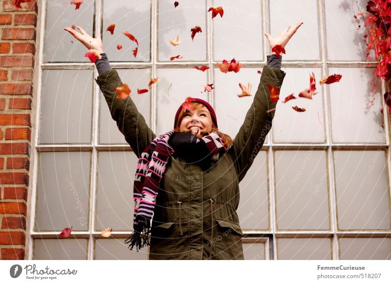 Red Autumn (III). Feminine Young woman Youth (Young adults) Woman Adults 1 Human being 13 - 18 years Child 18 - 30 years Environment Nature Beautiful weather