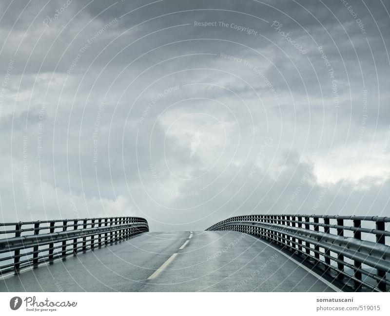 Atlantic Road, Norway Road traffic Street Highway Overpass Adventure norway Atlantic Ocean Freedom Risk Cloud cover travel car Colour photo Exterior shot