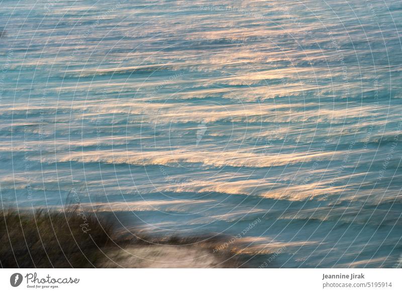 light waves Waves Light (Natural Phenomenon) Sunset Sunlight Surface of water Colour photo Exterior shot Environment Deserted Reflection coast Baltic Sea Beach