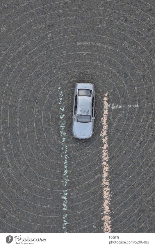 Steer in tracks, initiate | Toy car between chalk lines Transport Chalk Chalk drawing Playing Painting (action, artwork) Draw Infancy street chalk Street