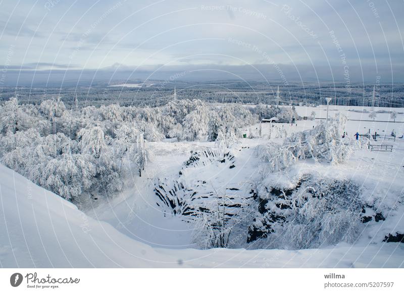 It gets cold. A low brings polar air and snow to the region. Winter's day snowy Snow Hoar frost Snowscape Winter magic shepherd's stone Erz Mountains