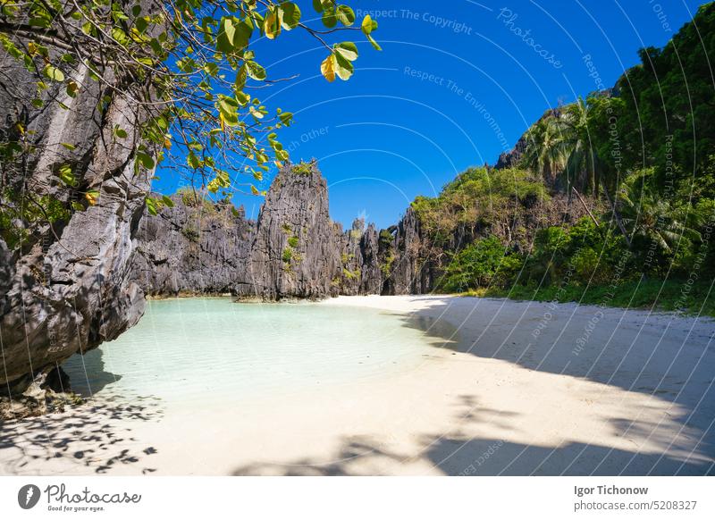 Hidden beach in morning light at El Nido, Palawan, Philippines palawan philippines landscape nature travel sea vacation lagoon water tourism tropical summer