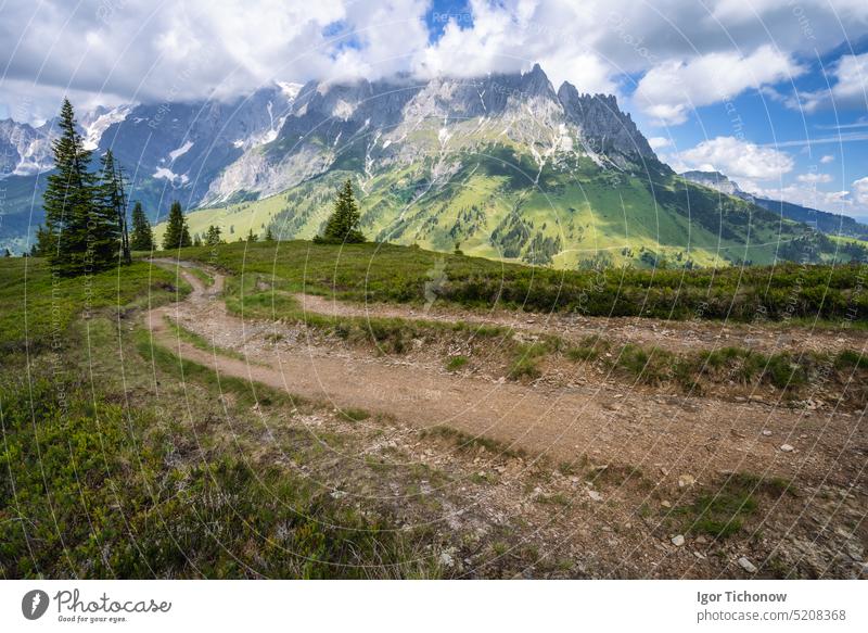 Hiking trail around Wilder Kaiser mountains, Tirol - Austria tirol austria kaiser wilder path landscape ellmau europe sky summer alps nature green panorama