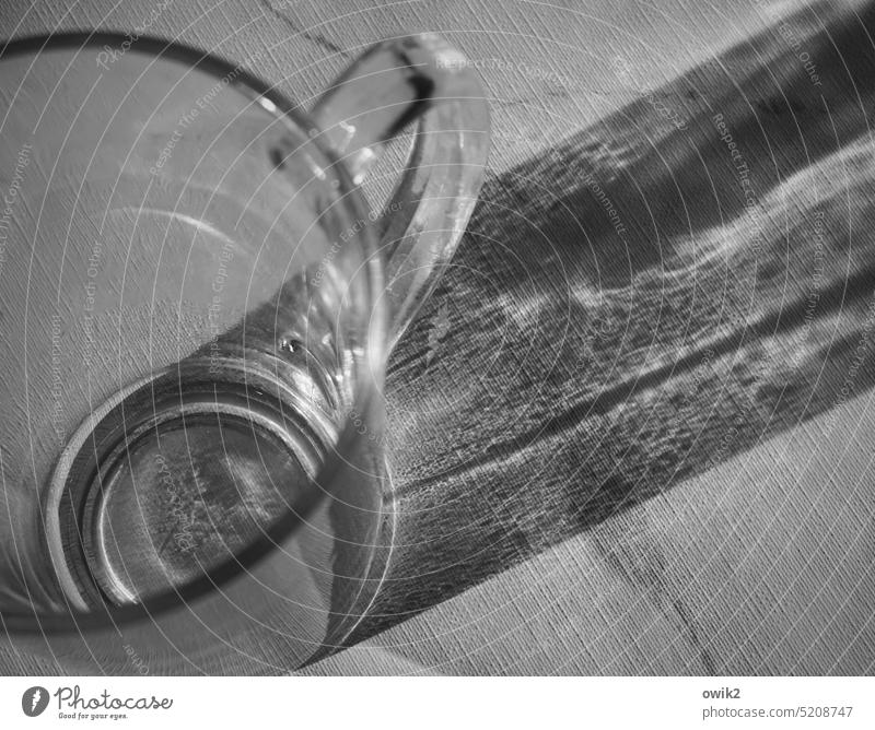 Hollow inside Cup Close-up Coffee cup glass cup Interior shot Door handle Black & white photo Still Life Detail Deserted Day Calm Crockery Breakfast Light