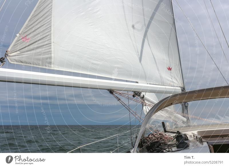 View from sailboat over the sea Sailing Sailboat Sailing ship Ocean Vacation & Travel Navigation Sailing trip Sailing vacation Freedom Day Exterior shot