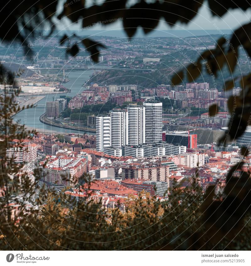 aerial view of Bilbao city, Spain, travel destinations cityscape facade building architecture structure construction rooftop city view cityview panoramic