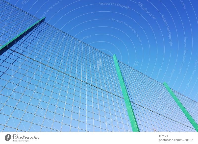 Ball catching net against blue sky ball net Ball sports Ball game net Playing field Playing field parameters Blue Metal Net Sporting Complex Leisure and hobbies