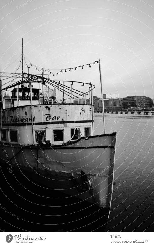 Berlin on the river Spree Water Autumn River Capital city Downtown Deserted Harbour Navigation Inland navigation Boating trip Passenger ship Senior citizen Joy