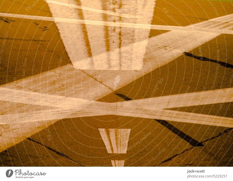 former runway detached Runway Abstract Double exposure Experimental Structures and shapes Traffic infrastructure Stripe tempelhofer field Concrete slab