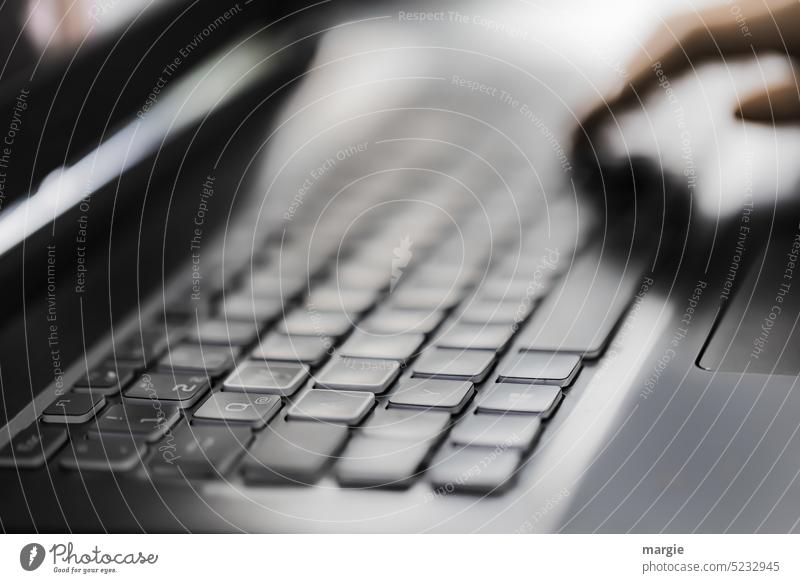 keyboard laptop Notebook Hand Write blurred labour Technology Workplace Computer Keyboard Typing Office Internet home office Digital Business hands Fingers job