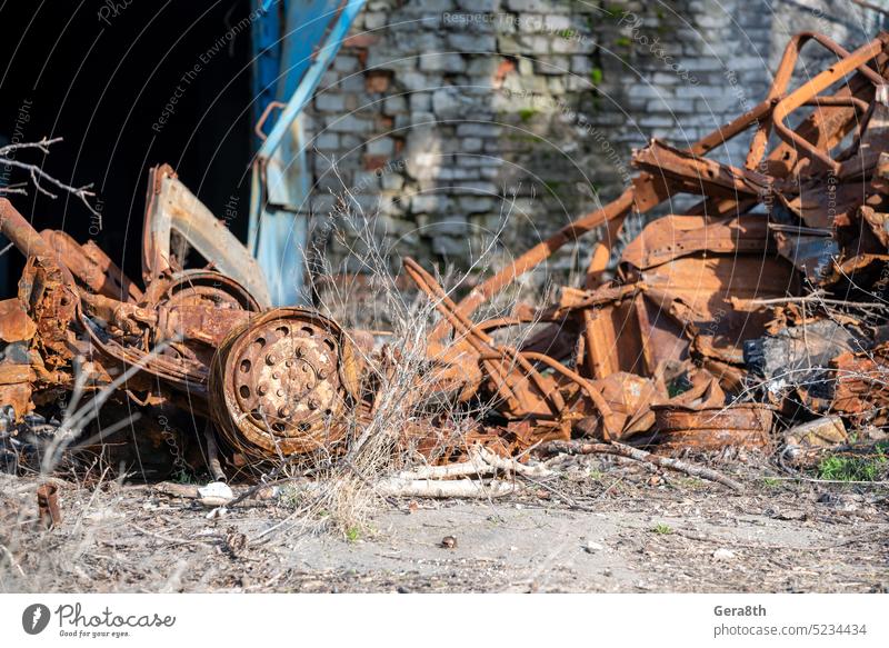 damaged and looted cars in a city in Ukraine during the war Donetsk Kherson Lugansk Mariupol Russia Zaporozhye abandon abandoned attack blown up bombardment