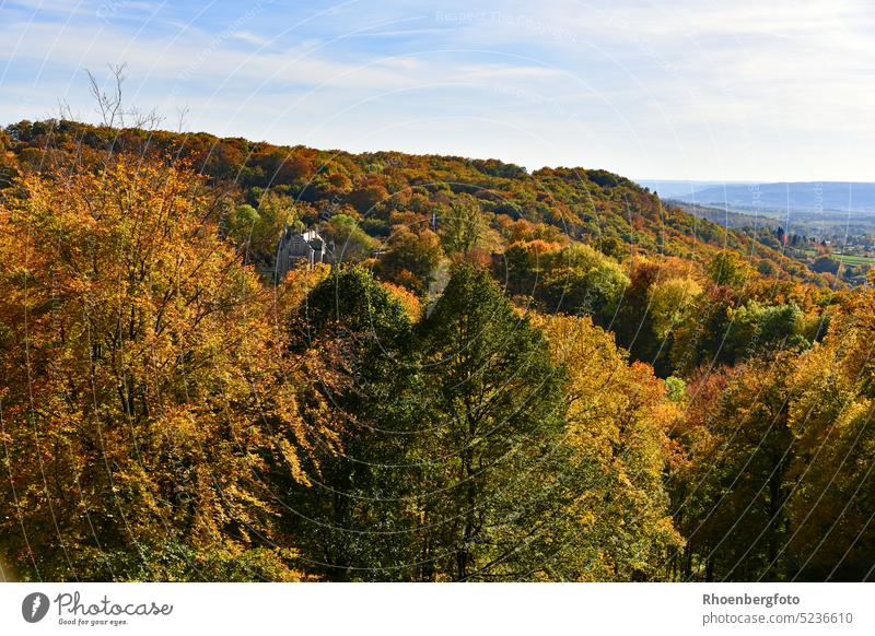 View from the Devil's Bridge to the Altenstein Castle near Bad Liebenstein altensteiner castle altenstein castle park Autumn variegated Thuringia Lock Locks