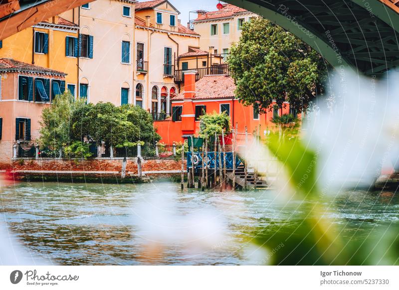 Old ancient facades of houses on Grand Canal, Venice, Italy. Vintage historical architecture buildings of Venice on water in summer season venice italy famous