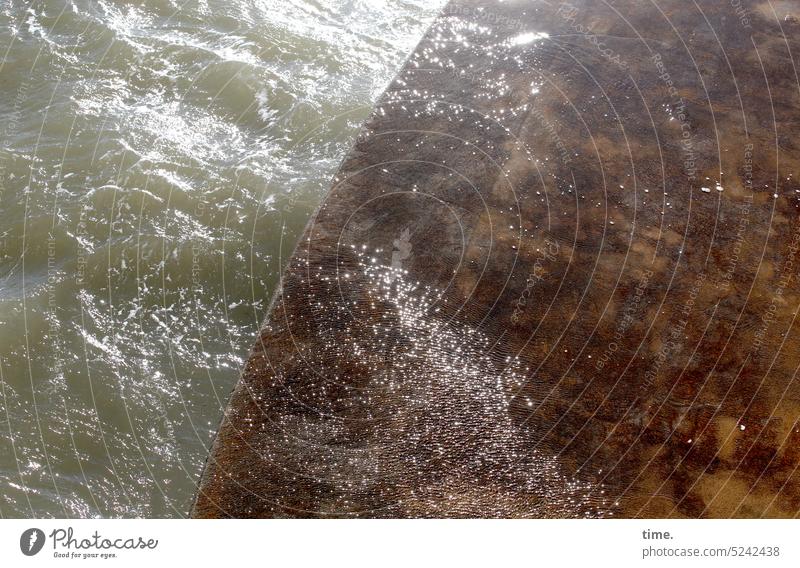 water features Sea bridge Ocean Baltic Sea Perspective Water Landmark Waves Baltic coast Nature Concrete sluiced out Construction Bird's-eye view shine sparkle