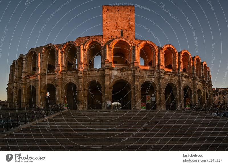 Amphitheatre Arles Architecture Roman Landmark Historic Monument Southern France Bullring Feria Tourism Ancient Culture Old famous Arena