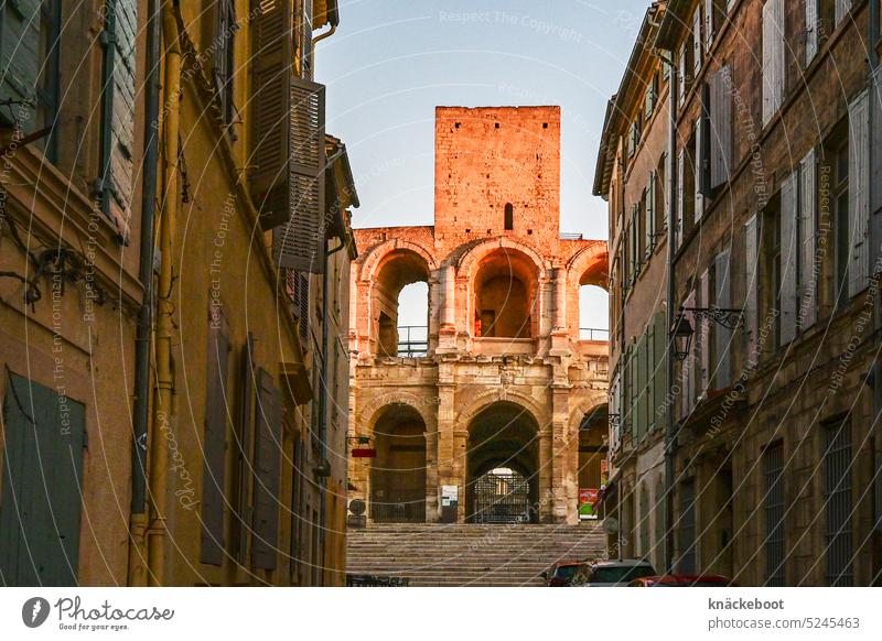 Arles Amphitheatre Architecture Historic Roman Ancient Landmark Monument Alley Europe Culture famous Old Southern France