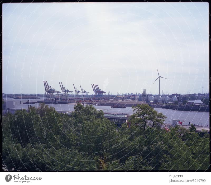 Hamburg 1 Harbour Elbe Port of Hamburg Navigation Exterior shot River Port City Colour photo Town Deserted Tourist Attraction Blue Inland navigation Transport