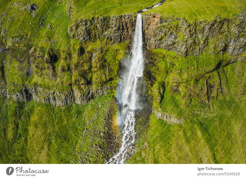 Bjarnarfoss Waterfall near by Budir at the Snaefellsnes Peninsula in Iceland iceland aerial waterfall drone travel bjarnarfoss scenery scenic outdoor nature