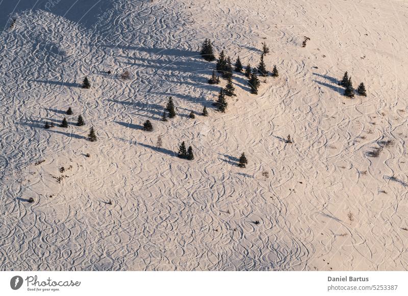 Slalom tracks in the snow on a mountainside in Alpe D'Huez ski resort - France alp alpe d huez alpe d'huez alpe d'huez le signal alpine alps architecture