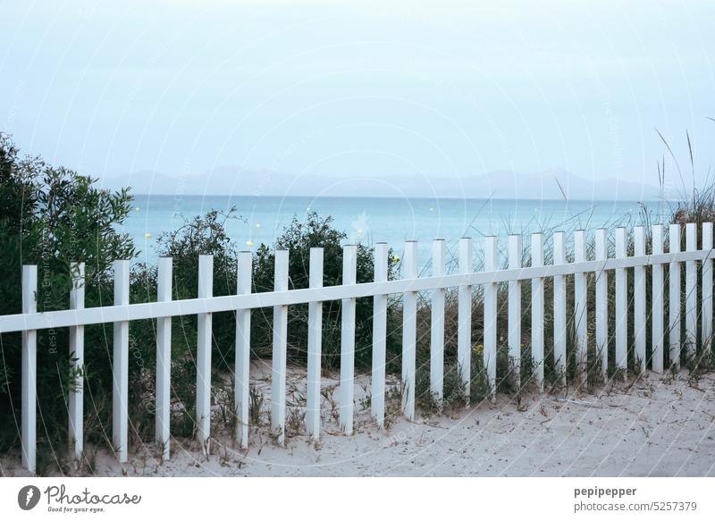 Fence on the beach Wood fence Fence post Exterior shot Nature Beach Beach dune Sand Sandy beach coast Mountain mountains Vacation & Travel Tourism Deserted