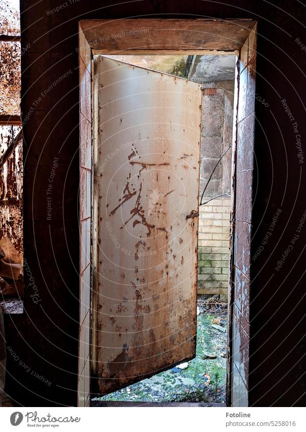 This door leads into a long forgotten world. Everything is dirty but the Lost Place lures me to enter. lost places forsake sb./sth. Old Transience Change