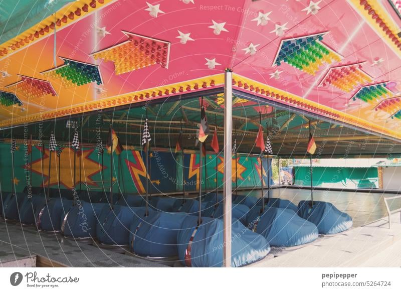 Bumper cars - calm before the storm bumper cars funfair Fair ride fairground attraction Fairs & Carnivals fairground stall fair booth Bumper car stand