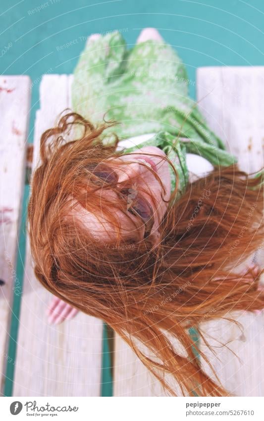 Redhead woman looking up at camera red-haired woman red hair Red-haired portrait Hair and hairstyles Woman Young woman Face pretty Feminine Looking