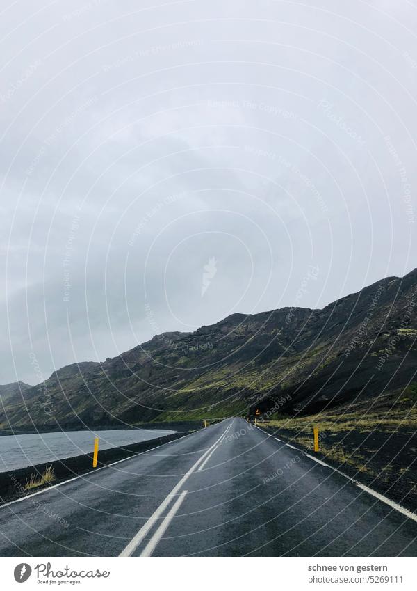 Icelandic ways off Street Horizon Sky travel country Rural Summer Landscape Grass Outdoors background Holiday season pretty view Meadow Field Nature Day