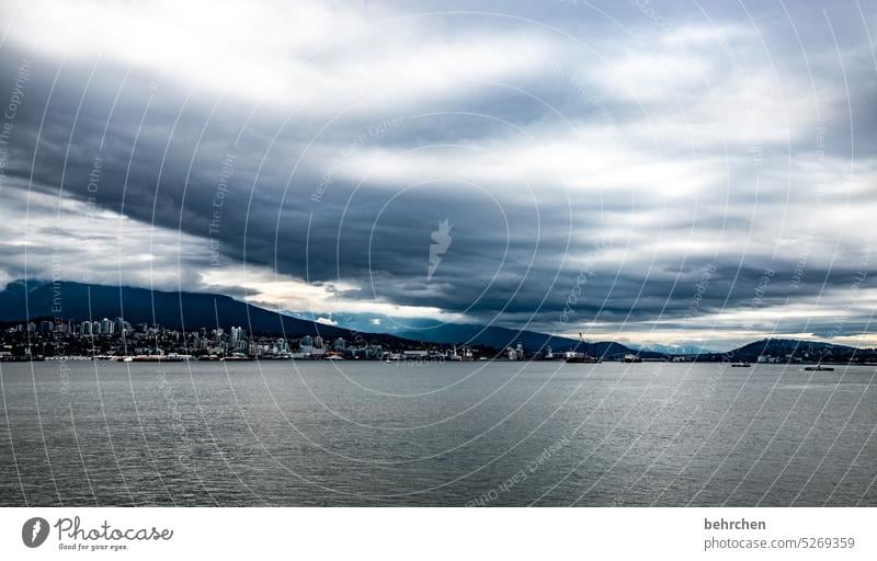 blanket of clouds Sky especially coast Ocean Landscape British Columbia Water Canada North America Colour photo Fantastic Far-off places Wanderlust wide Clouds