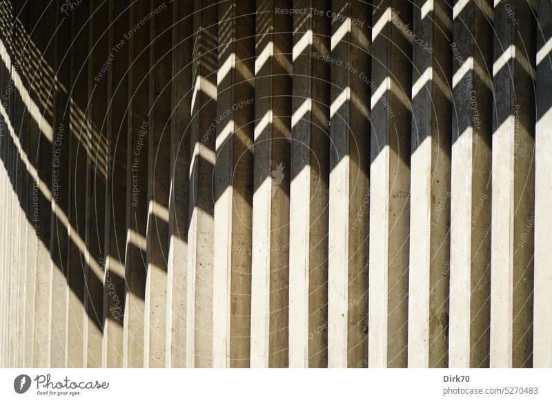 Brutalism - shadow cast on raw concrete facade Concrete Architecture Shadow Shadow play Structures and shapes Wall (barrier) Wall (building) Light Exterior shot