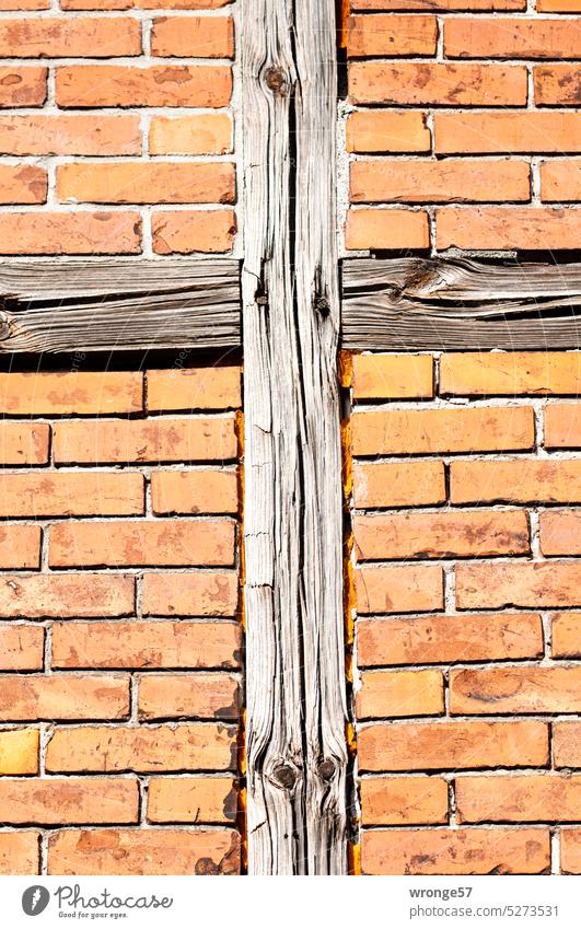 Wooden cross Facade half-timbered Half-timbered house Apartment Building stud construction Historic Historic Buildings Architecture Old town Exterior shot