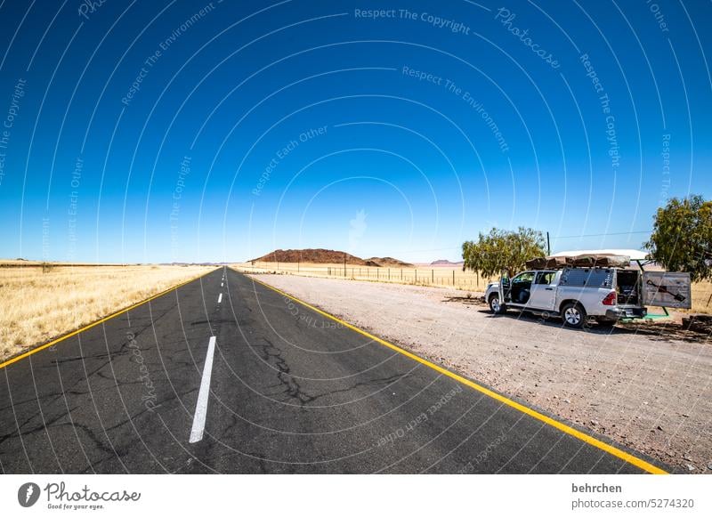 senk jo for treweling | on the road again In transit camping roof tent jeep Adventure Colour photo Namibia travel Freedom Nature Wanderlust Far-off places wide