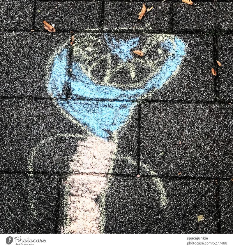 monster Monster Drawing Chalk Chalk drawing Creepy Evil Eerie Asphalt Ground Stone Face Children's drawing Dark