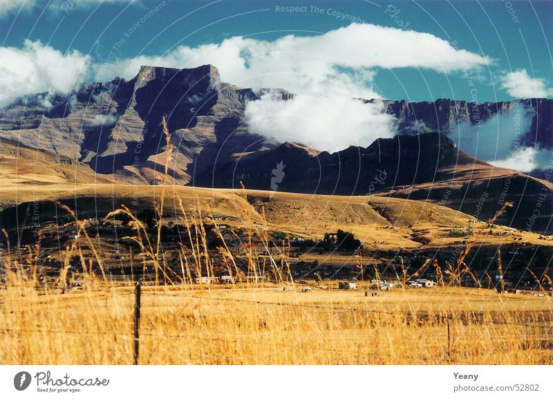 Dragon Mountain Clouds Brown Field Nature Landscape Freedom Far-off places Sky Blue