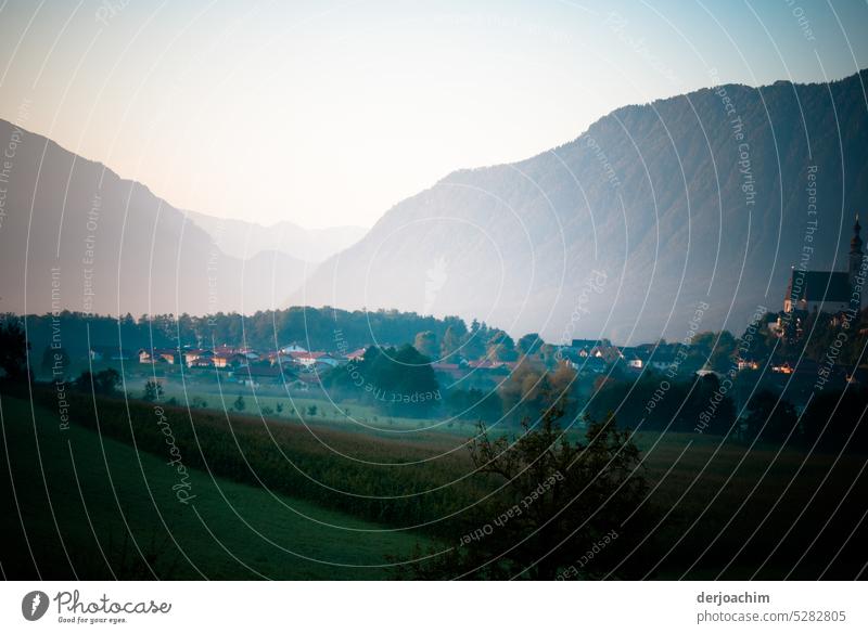 Early morning in the Berchtesgadener Land. morning hour Exterior shot Nature Deserted Morning Light Calm Sunrise Landscape Colour photo Beautiful weather