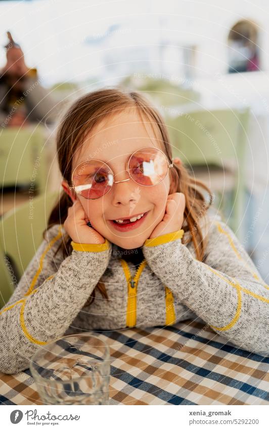 Child with glasses little child Playing Infancy Person wearing glasses Eyeglasses foolish Funny Face Happy Joy Tooth space Laughter Loose tooth Schoolchild