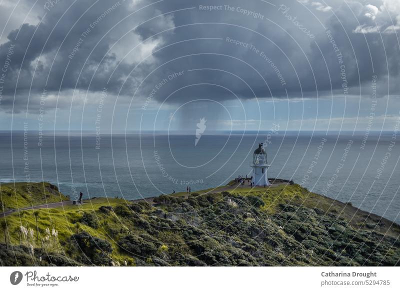 Cape Reinga Lighthouse New Zealand northland New Zealand landscape New Zealand tourism Nature Coast rain clouds