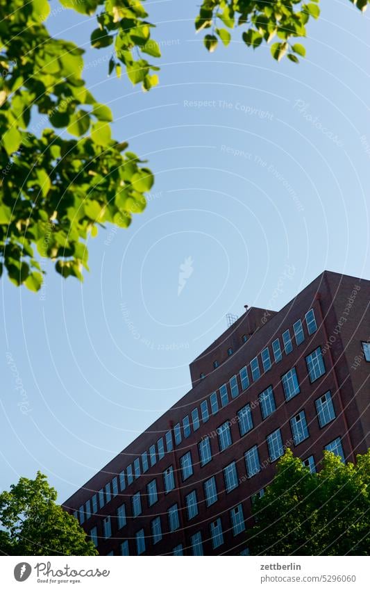 Siemens city Architecture Berlin Office Germany Facade Window Worm's-eye view Building Capital city House (Residential Structure) Sky High-rise downtown Kiez