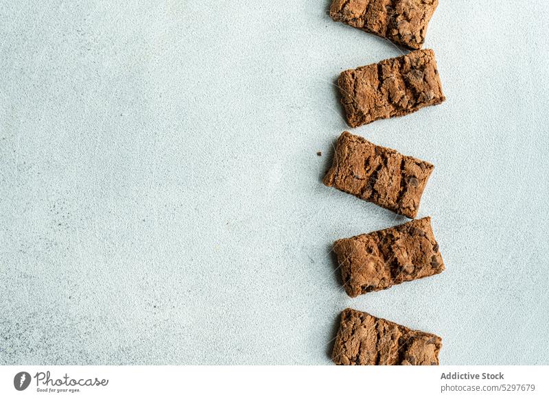 Chocolate cookies on concrete background baked biscuit blue chocolate dessert food fresh gourmet kitchen piece slice still life sugar sweet tasty pastry