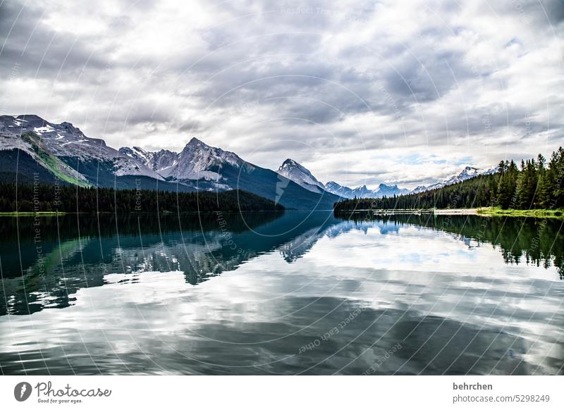 cloud stories Clouds Alberta Adventure Freedom Jasper national park Lake Mountain Canada Forest Landscape trees Exterior shot Nature Rocky Mountains