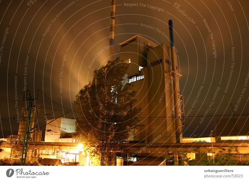 Boehringer Ingelheim Factory Power Planning Pharmakonzern Boehringer Ingelheim Night Moody Long exposure Air pollution Industrial Photography industrial park