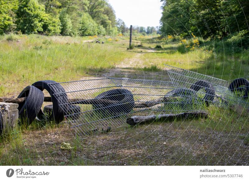 Hambach Forest, barricade on A4 freeway Trash off Lanes & trails blocking view NRW North Rhine-Westphalia Threat Opencast mining Hambach