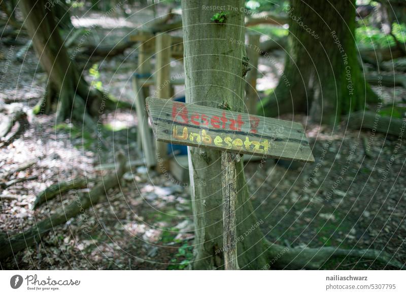 sign NRW Threat Exterior shot Opencast mining Hambach Environmental Destruction Open pit mine Hambach Forest Colour photo Hambach opencast lignite mine Deserted