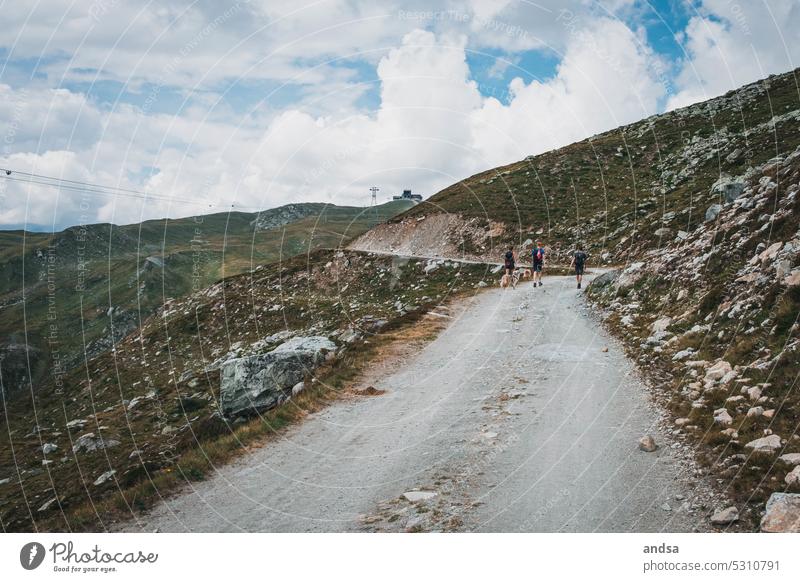 Group hikers hiking trail Hiking Nature Peak Rock Stony stones path Mountain Landscape Wanderlust Adventure vacation Vacation & Travel Exterior shot Trip