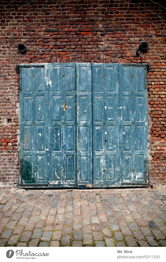 barn door Building stable door Barn door Farm Weathered weathering country love country lust farmstead in the country Rural Flake Wooden gate Wooden door Closed