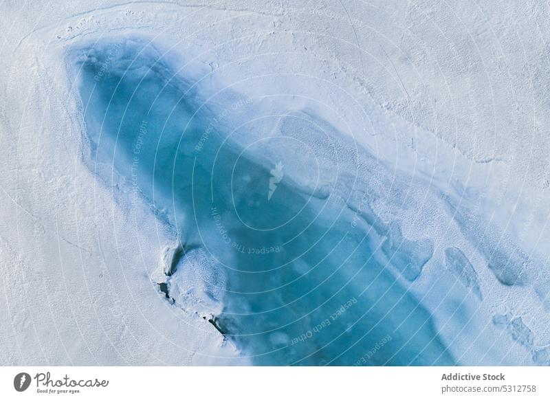 Azure ice on turquoise water of lake frozen background winter surface frost texture cold snow nature blue freeze vatnajokull national park iceland weather