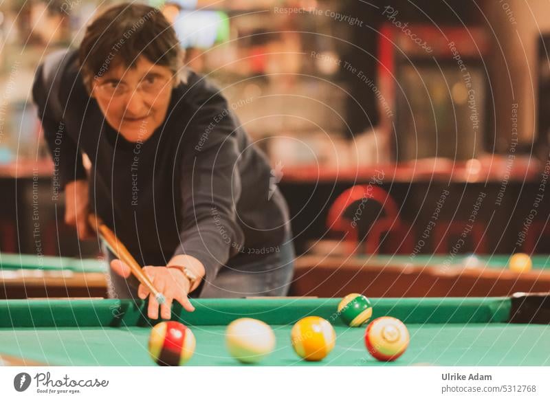 MainFux | Woman playing billiards Pool (game) Sphere Table Pool billard Felt Bump Stick Green Playing concentric Ball White Queue Precision Billard bowle